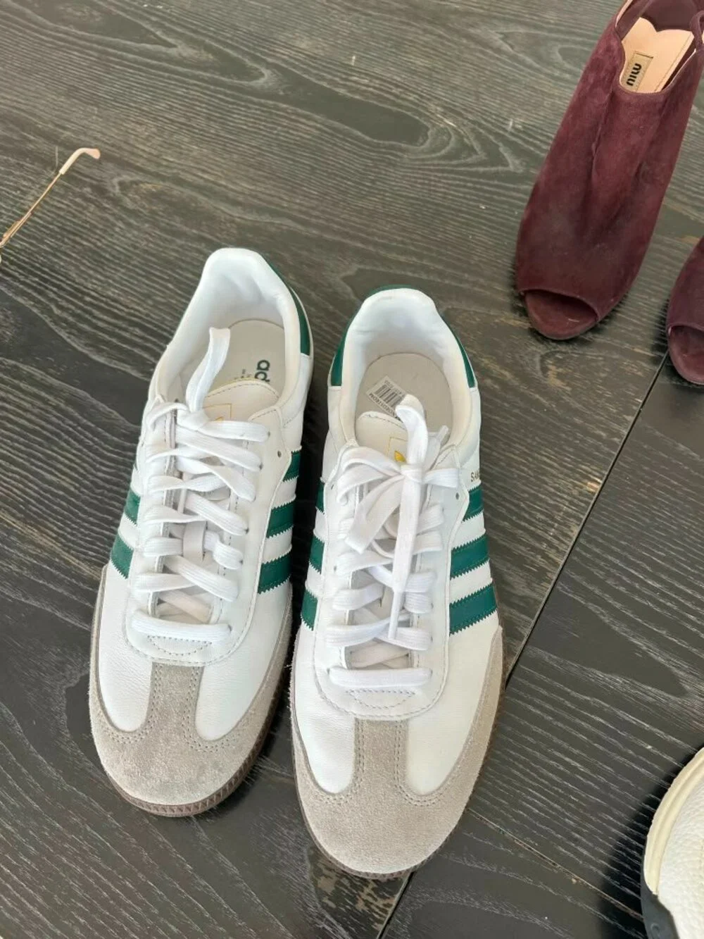 Adidas Samba OG Never Worn Unisex White and Green Sneakers Size 9.5